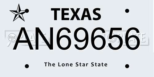AN69656 Texas License Plate