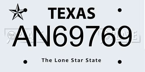 AN69769 Texas License Plate