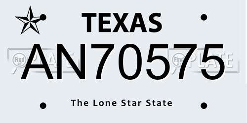 AN70575 Texas License Plate