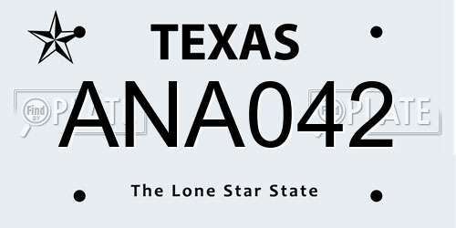 ANA042 Texas License Plate