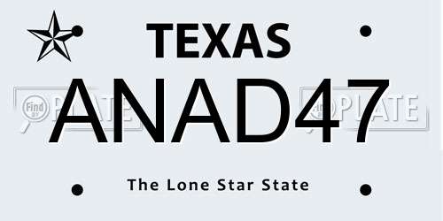 ANAD47 Texas License Plate