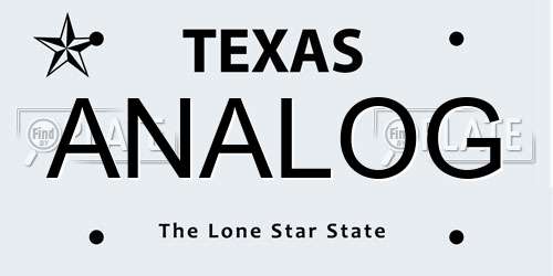 ANALOG Texas License Plate