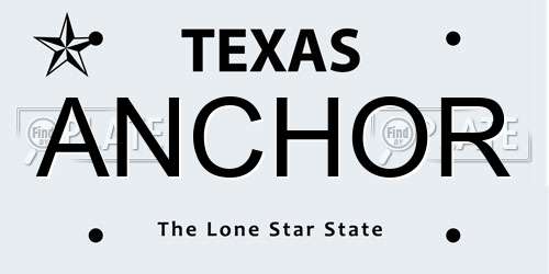 ANCHOR Texas License Plate
