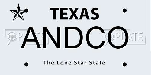 ANDCO Texas License Plate