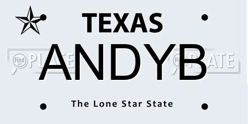 ANDYB Texas License Plate