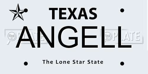 ANGELL Texas License Plate