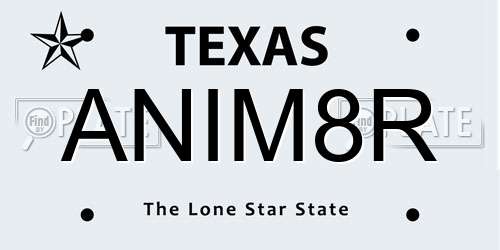 ANIM8R Texas License Plate