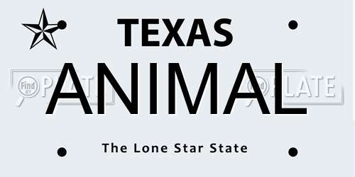 ANIMAL Texas License Plate