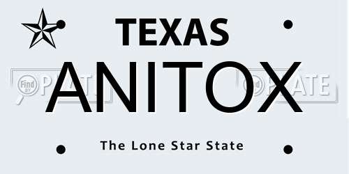 ANITOX Texas License Plate