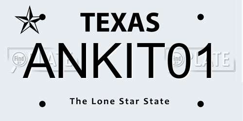 ANKIT01 Texas License Plate
