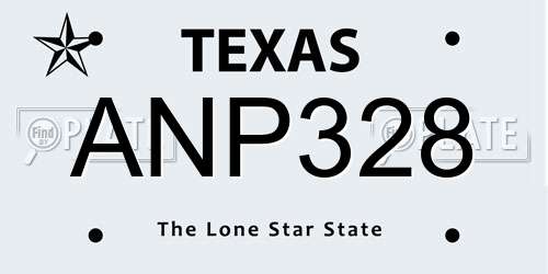 ANP328 Texas License Plate