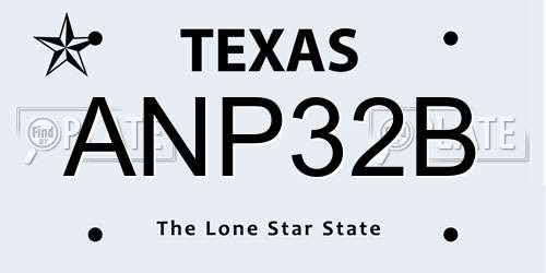 ANP32B Texas License Plate