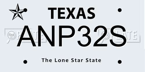ANP32S Texas License Plate