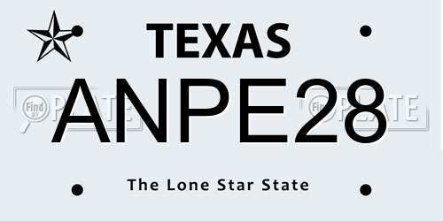 ANPE28 Texas License Plate