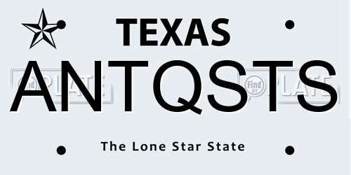 ANTQSTS Texas License Plate