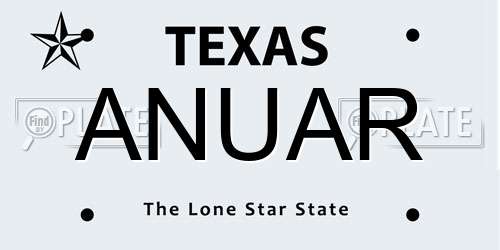 ANUAR Texas License Plate