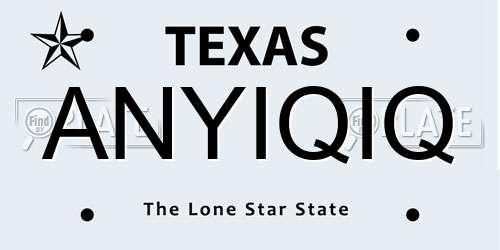 ANYIQIQ Texas License Plate