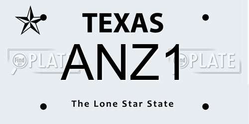 ANZ1 Texas License Plate