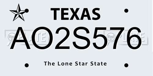 AO2S576 Texas License Plate