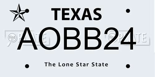 AOBB24 Texas License Plate