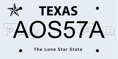 AOS57A Texas License Plate