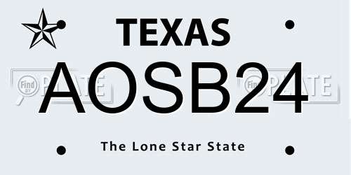 AOSB24 Texas License Plate