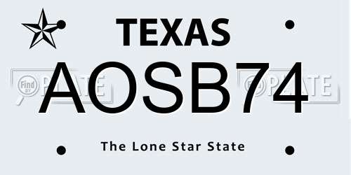 AOSB74 Texas License Plate
