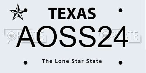 AOSS24 Texas License Plate