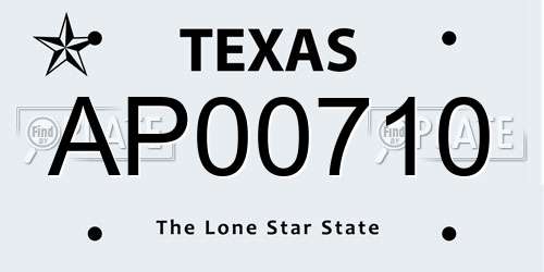AP00710 Texas License Plate