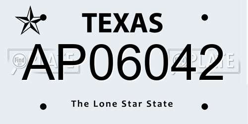 AP06042 Texas License Plate