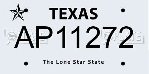 AP11272 Texas License Plate