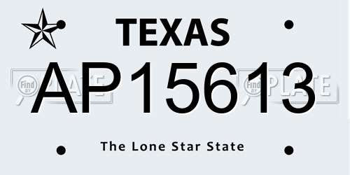 AP15613 Texas License Plate