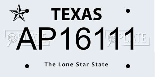 AP16111 Texas License Plate