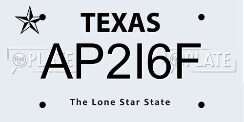 AP2I6F Texas License Plate