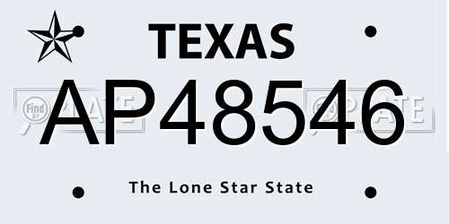 AP48546 Texas License Plate