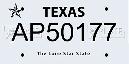 AP50177 Texas License Plate