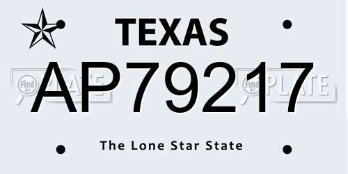 AP79217 Texas License Plate
