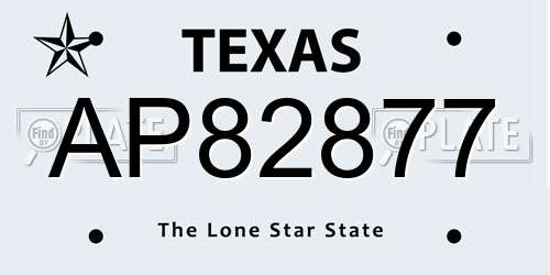 AP82877 Texas License Plate