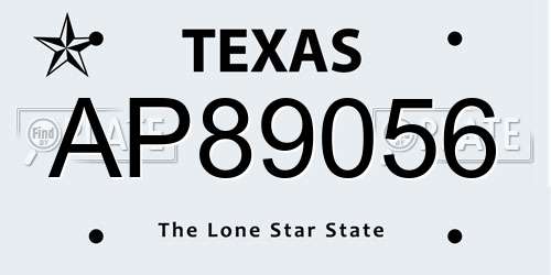 AP89056 Texas License Plate