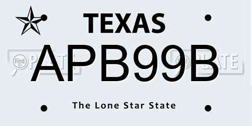 APB99B Texas License Plate