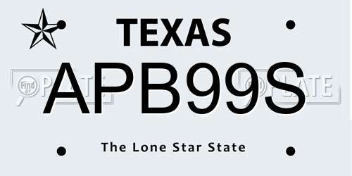 APB99S Texas License Plate