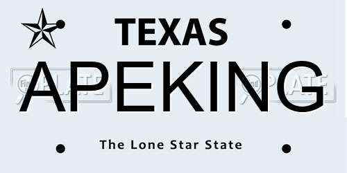APEKING Texas License Plate