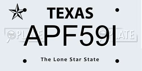 APF59I Texas License Plate