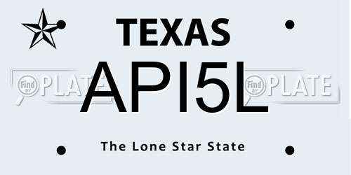 API5L Texas License Plate