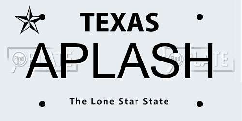 APLASH Texas License Plate