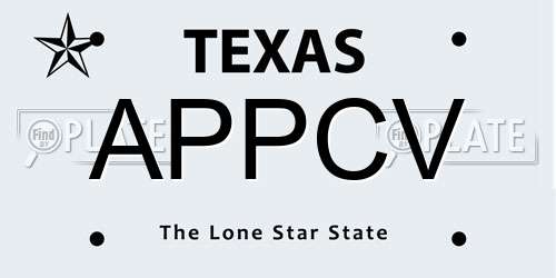 APPCV Texas License Plate
