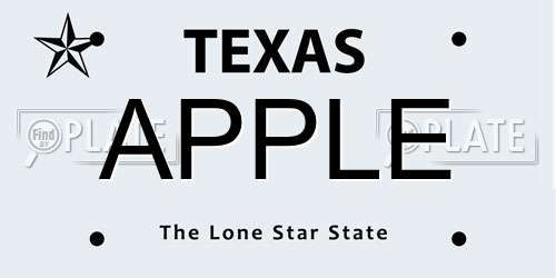 APPLE Texas License Plate