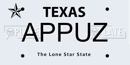 APPUZ Texas License Plate