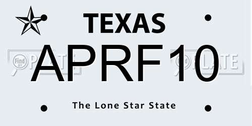 APRF10 Texas License Plate