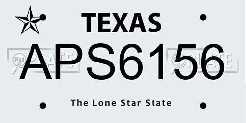 APS6156 Texas License Plate